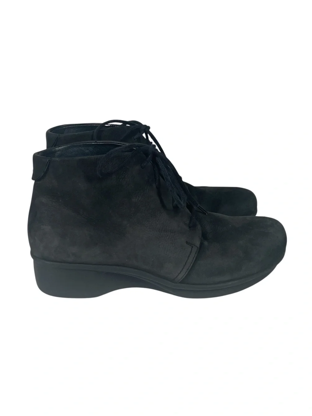 Dansko Lucille Ankle Chukka Boots Size 39 9 Black Nubuck Leather Booties